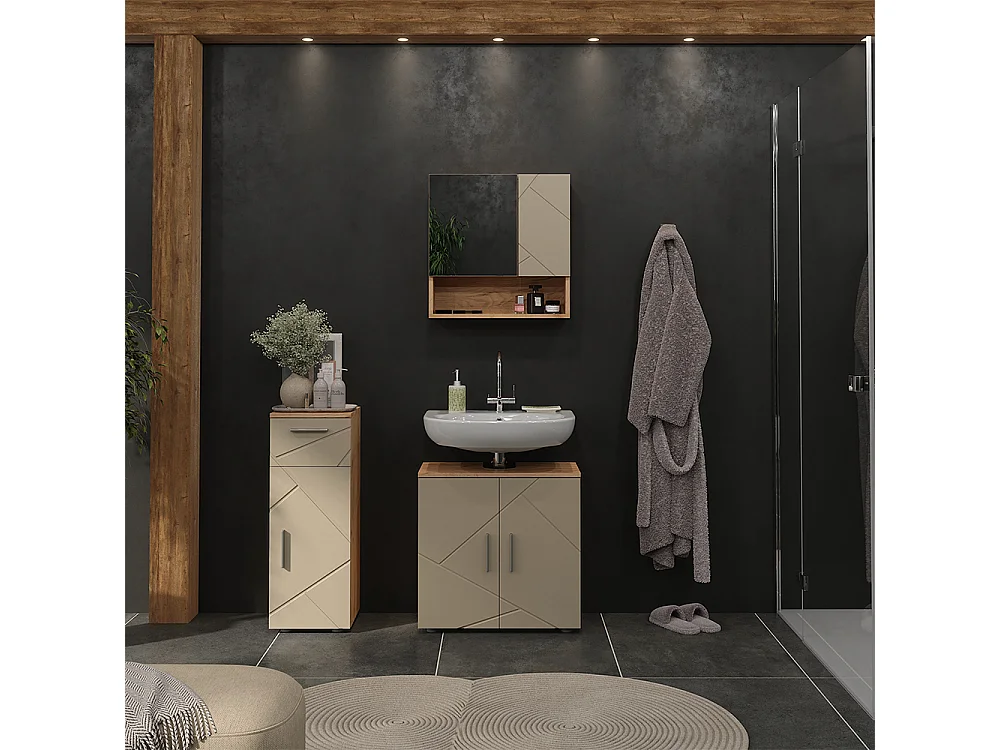 Meubles bain beige 60x30x59 irma