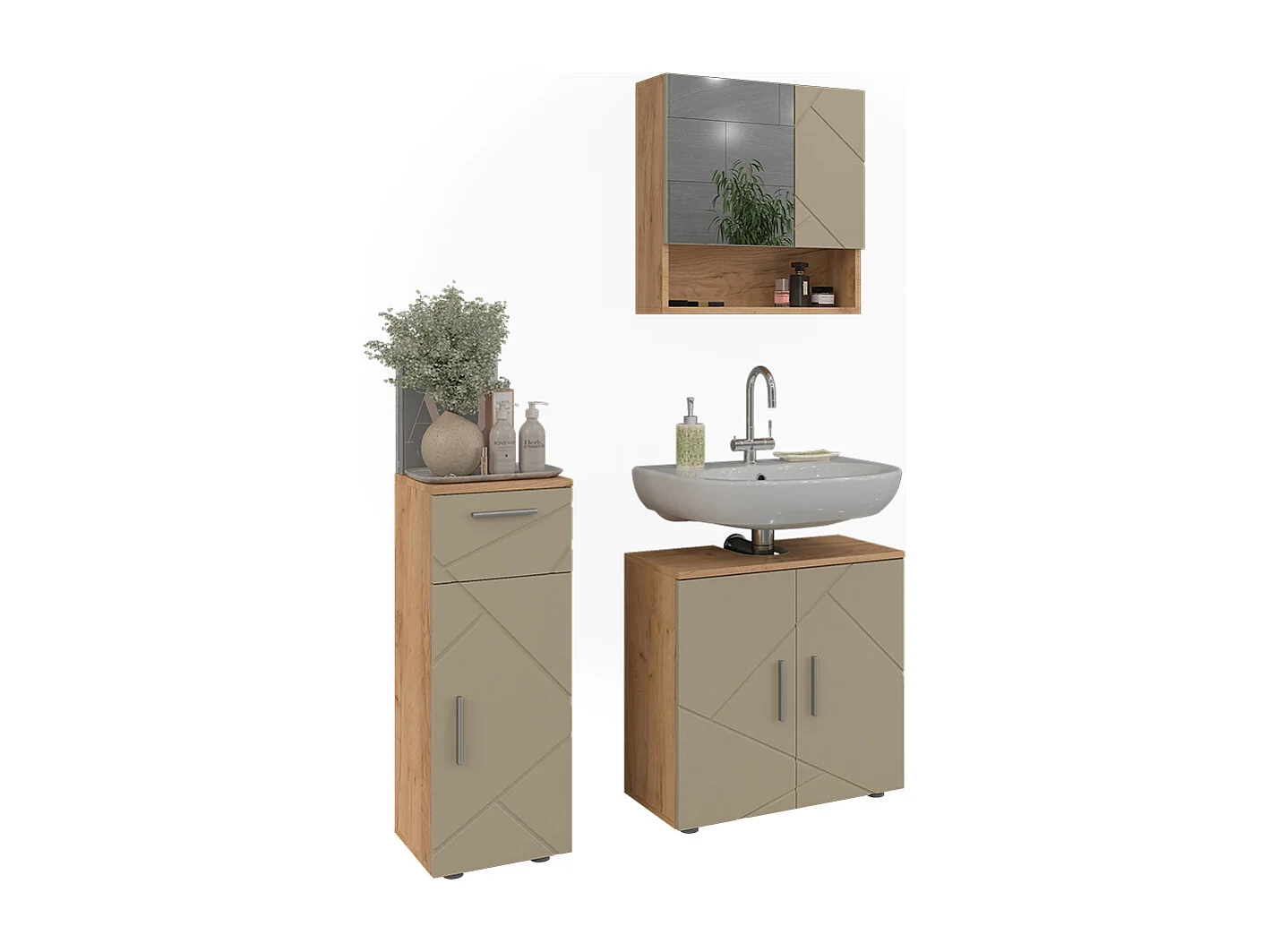 Meubles bain beige 60x30x59 irma