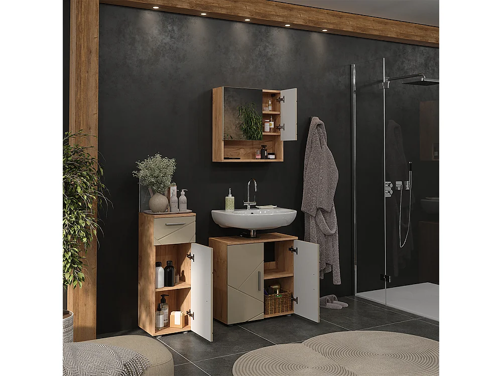Meubles bain beige 60x30x59 irma
