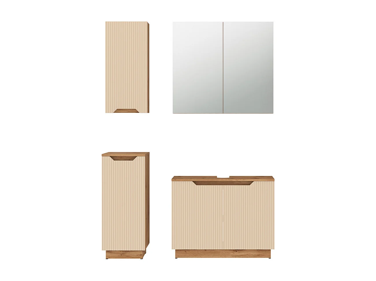 Set di mobili da bagno rovere/cashmere a righe 79.6x32x62.1 lotta