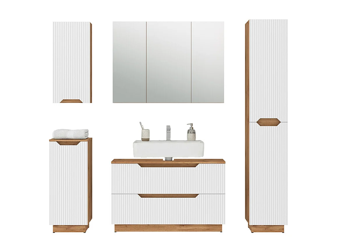 Badrumsmöbelset ek/vitrandig 99.4x32x62.5 lotta