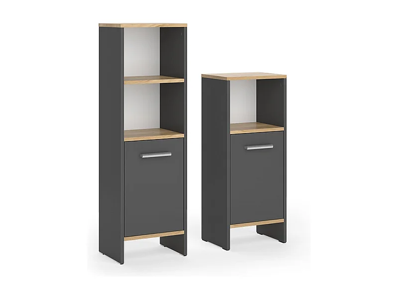 Zestaw mebli łazienkowych antracyt/złoty dąb 33.8x26.3x108.2 karli