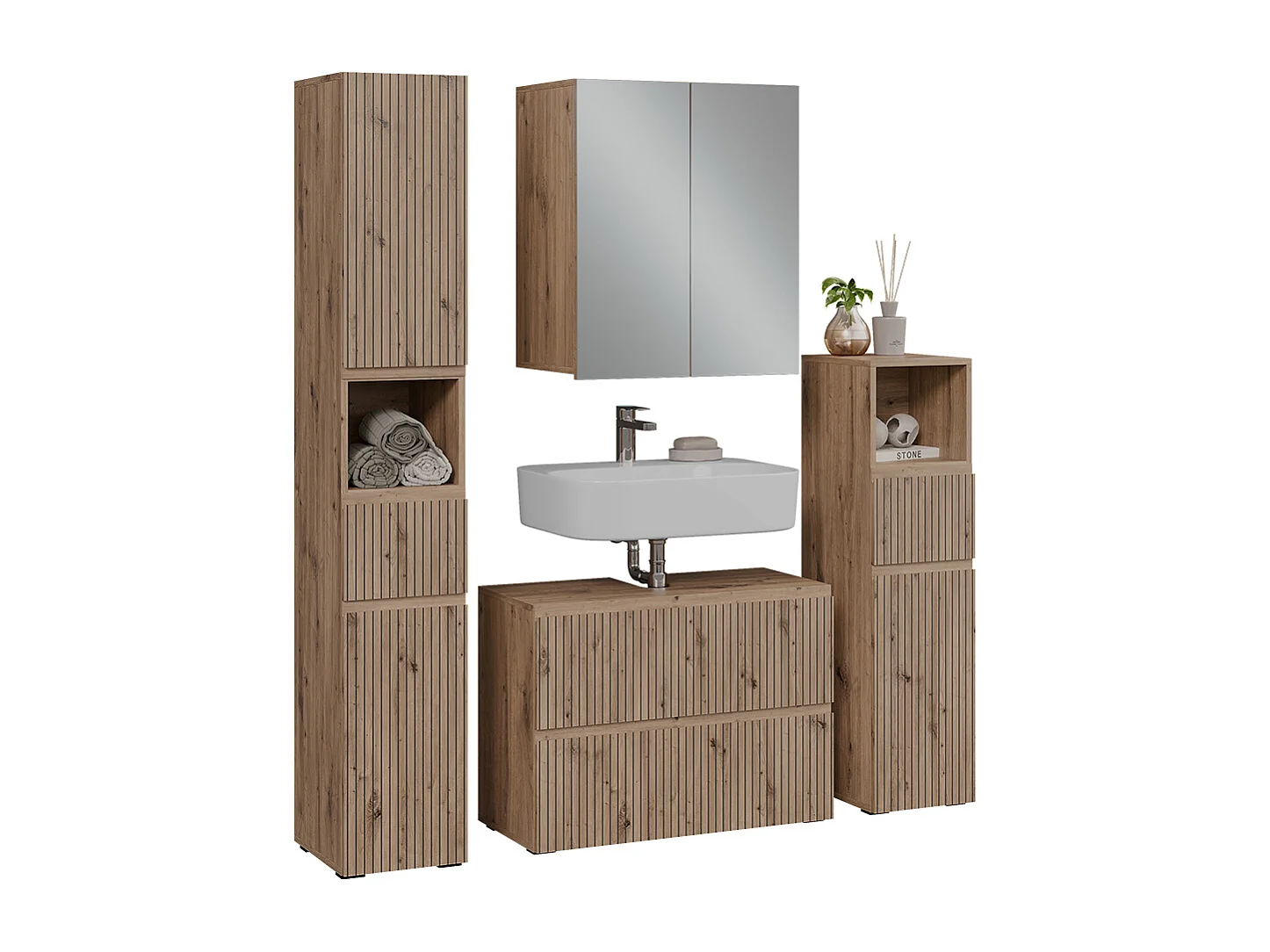 Ensemble de meubles de salle de bain artisan 80x35x58 takumi