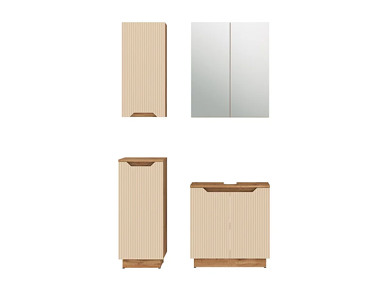 Conjunto de muebles de baño rayas roble/cachemira 59.8x32x62.1 lotta