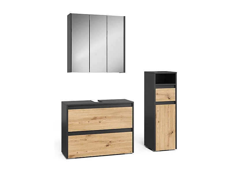 Meubles bain anthracite/artisan 30.2x30x96.3 majest