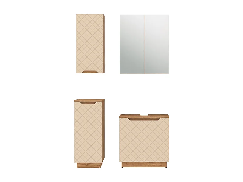 Conjunto de muebles de baño roble/cachemira con estructura de azulejos 59.8x32x62.1 lotta