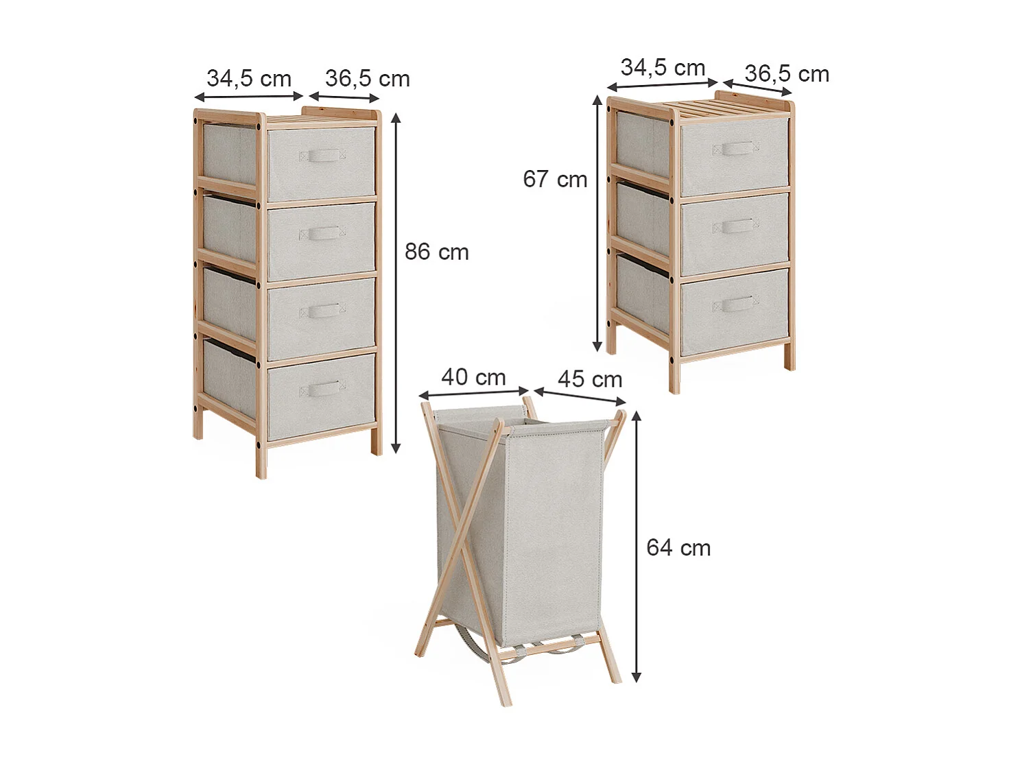 Badmöbel-Set beige 34.5x36.5x86 bruno