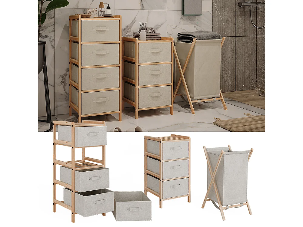 Badkamermeubelset beige 34.5x36.5x86 bruno