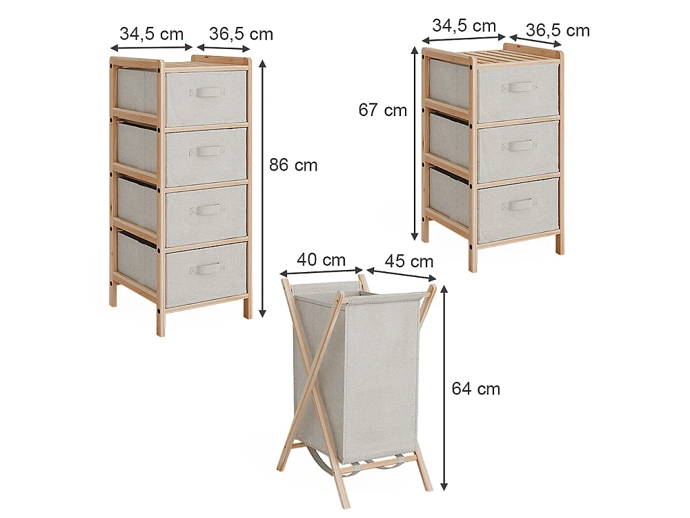 Badkamermeubelset beige 34.5x36.5x86 bruno