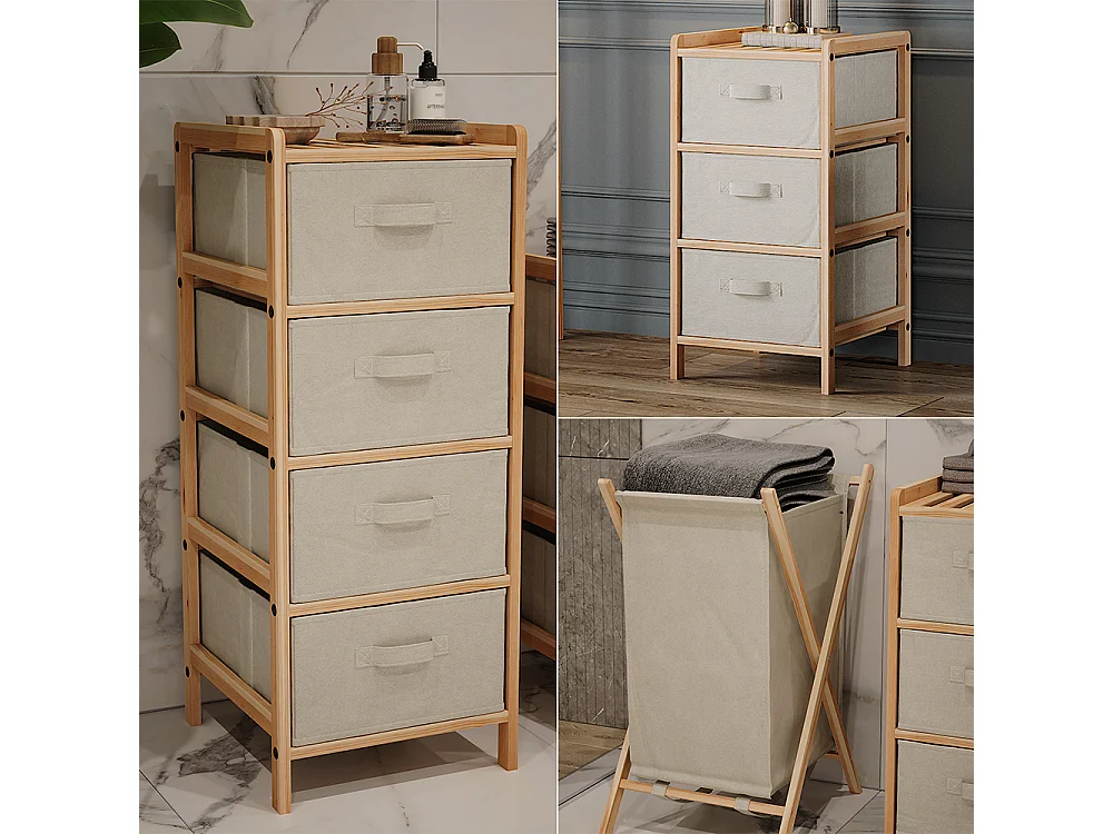 Badkamermeubelset beige 34.5x36.5x86 bruno