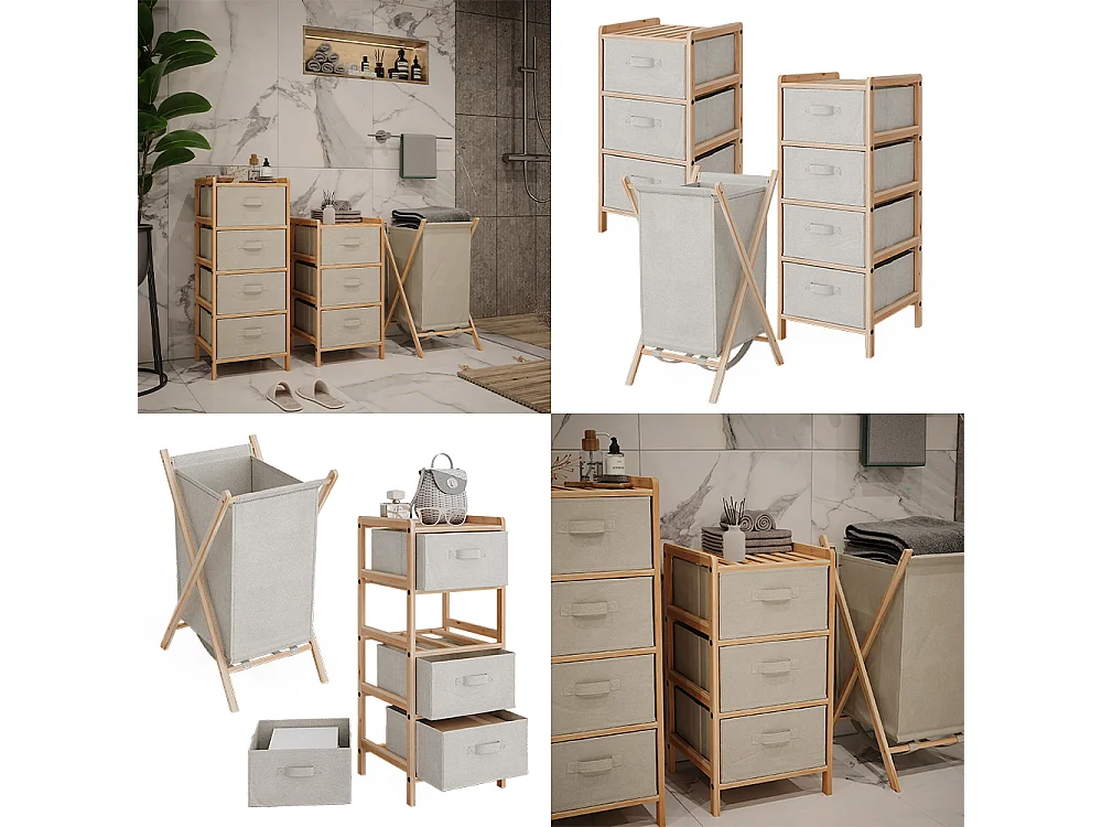 Badkamermeubelset beige 34.5x36.5x86 bruno