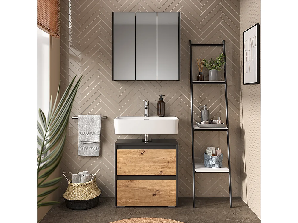 Badmöbel-Set anthrazit/artisan 60.1x30.1x62 majest