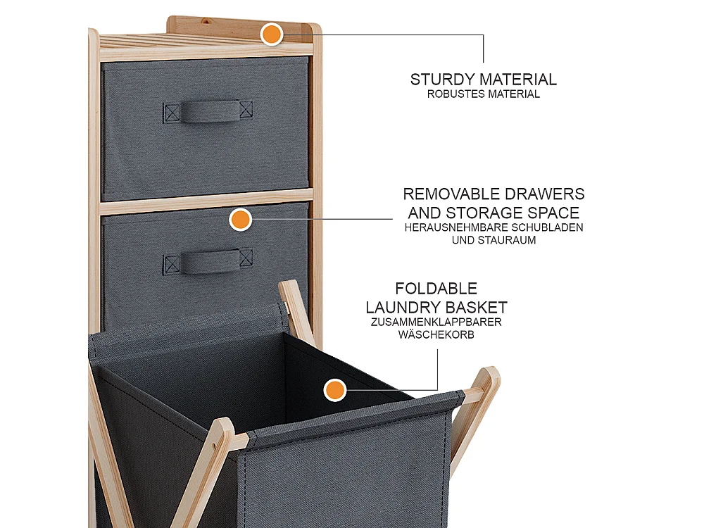 Zestaw mebli łazienkowych szary 34.5x36.5x86 bruno