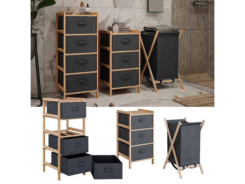 Badkamermeubelset grijs 34.5x36.5x86 bruno