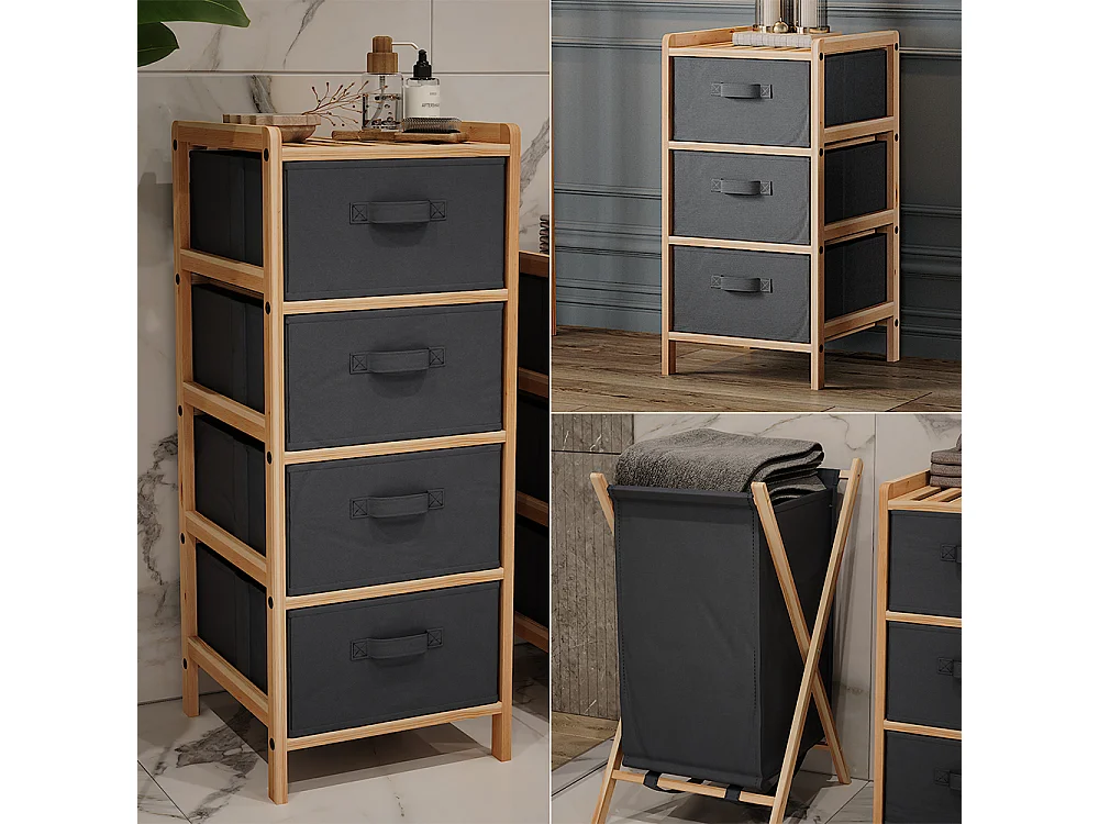 Badkamermeubelset grijs 34.5x36.5x86 bruno
