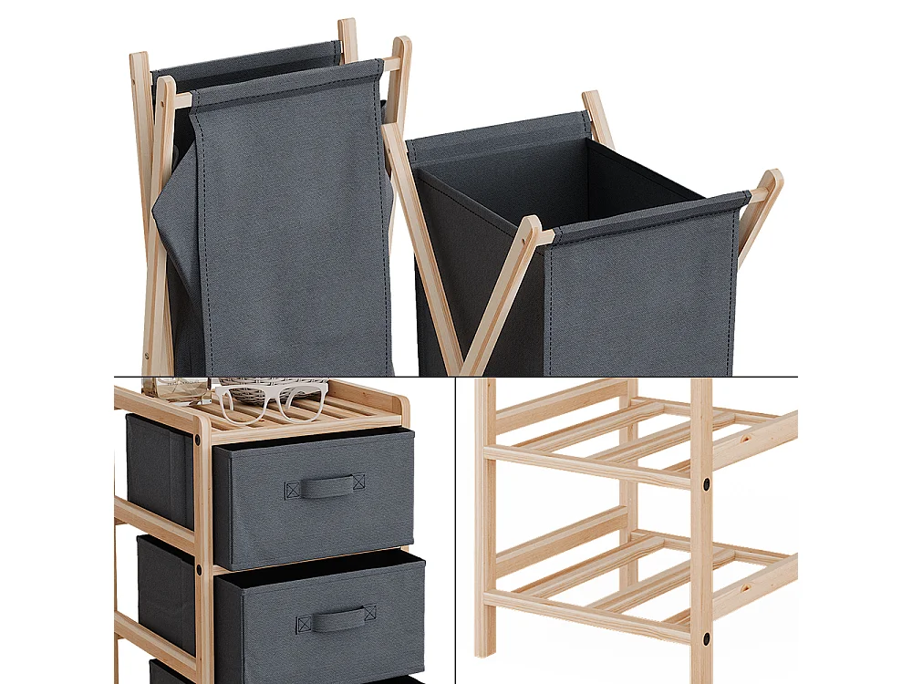 Badkamermeubelset grijs 34.5x36.5x86 bruno