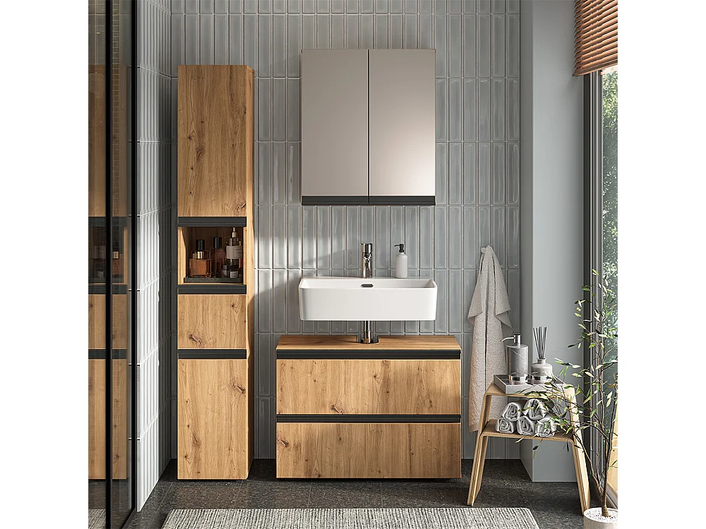 Badkamermeubelset ambachtelijk 80x35x58 torren