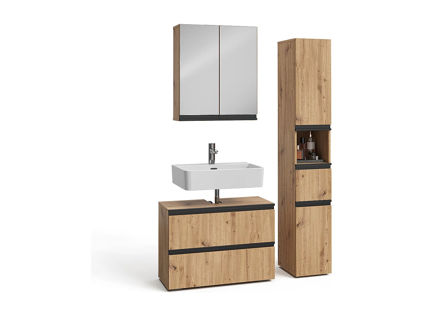 Badkamermeubelset ambachtelijk 80x35x58 torren