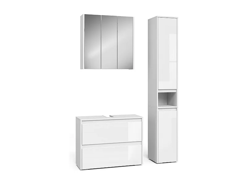 Badmöbel-Set weiß/weiß hochglanz 80.1x30.1x62 majest