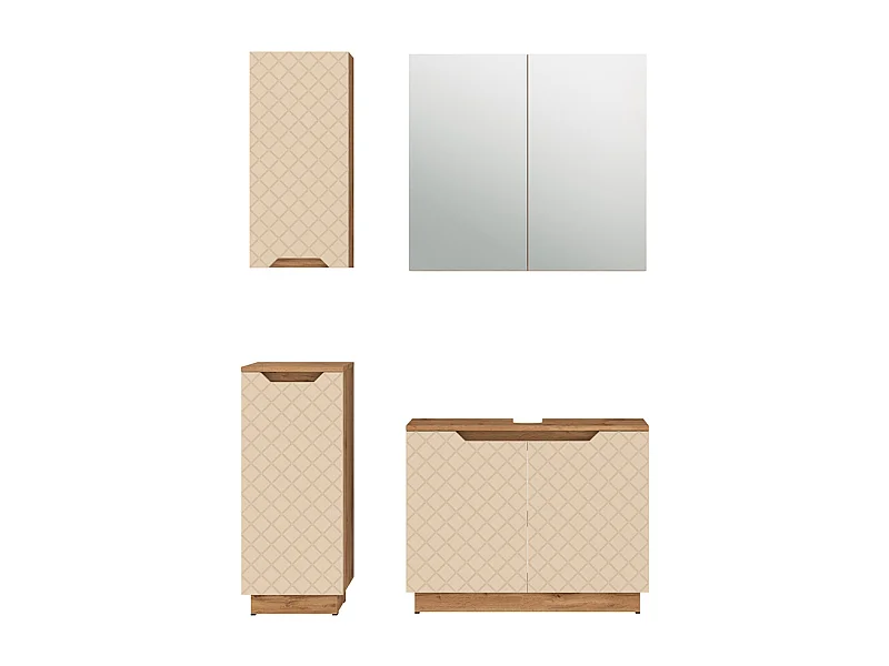 Set di mobili da bagno rovere/cashmere con struttura in piastrelle 79.6x32x62.1 lotta