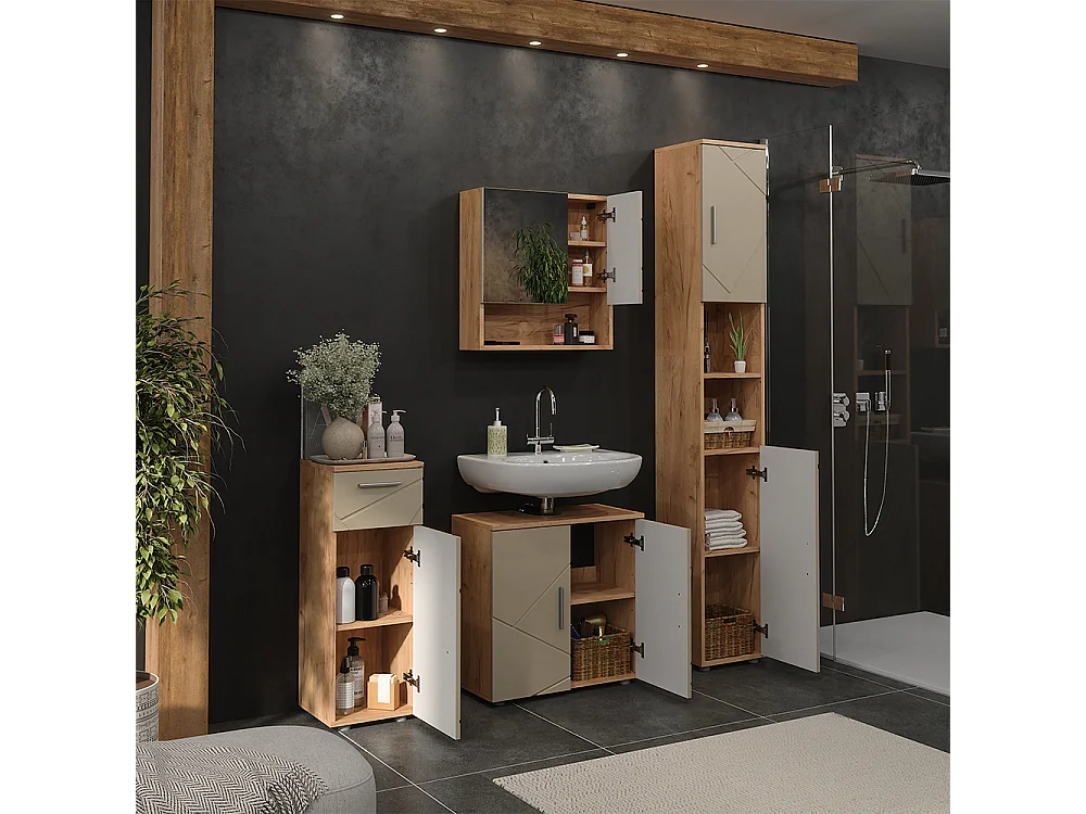 Meubles bain beige 60x30x59 irma