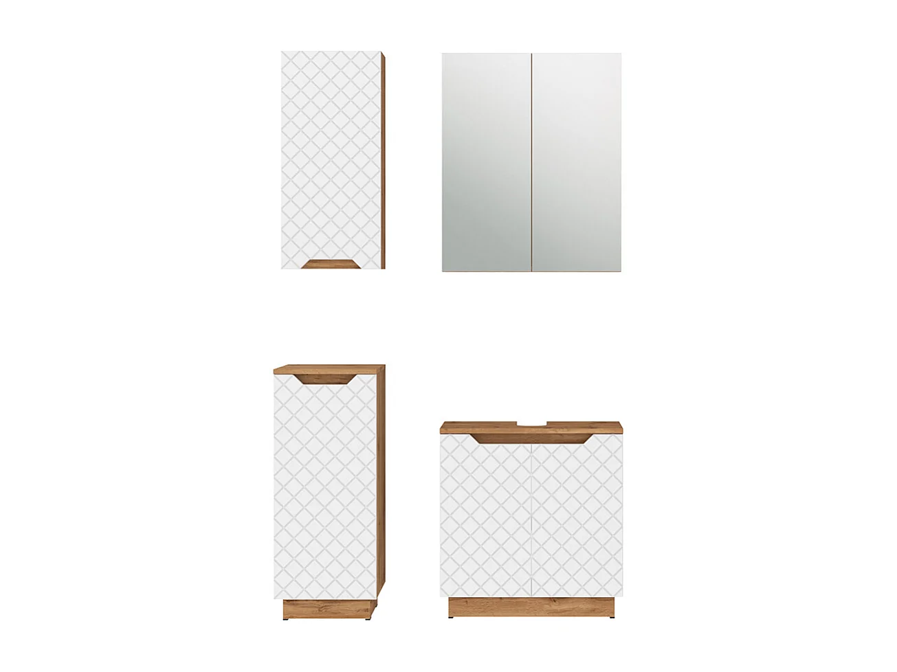 Meubles bain chêne/blanc rayé 59.8x32x62.1 lotta