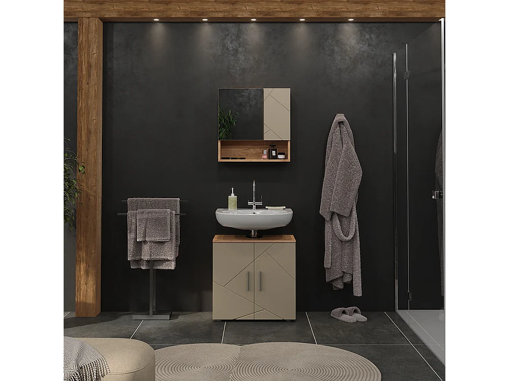 Meubles bain chêne de force doré 60x30x59 irma