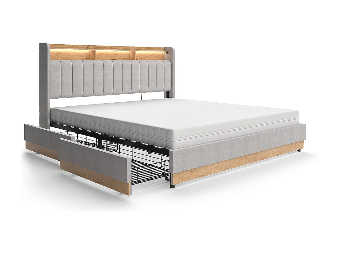 Polsterbett cinza 187.5x216x113.2 nura