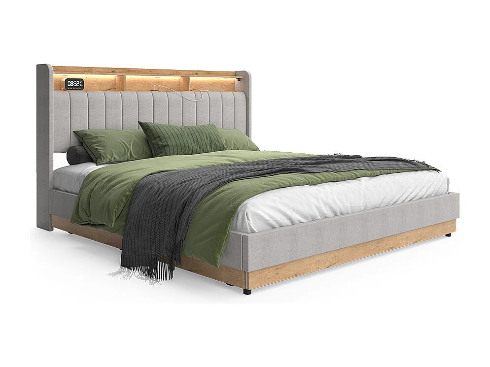 Polsterbett cinza 187.5x216x113.2 nura