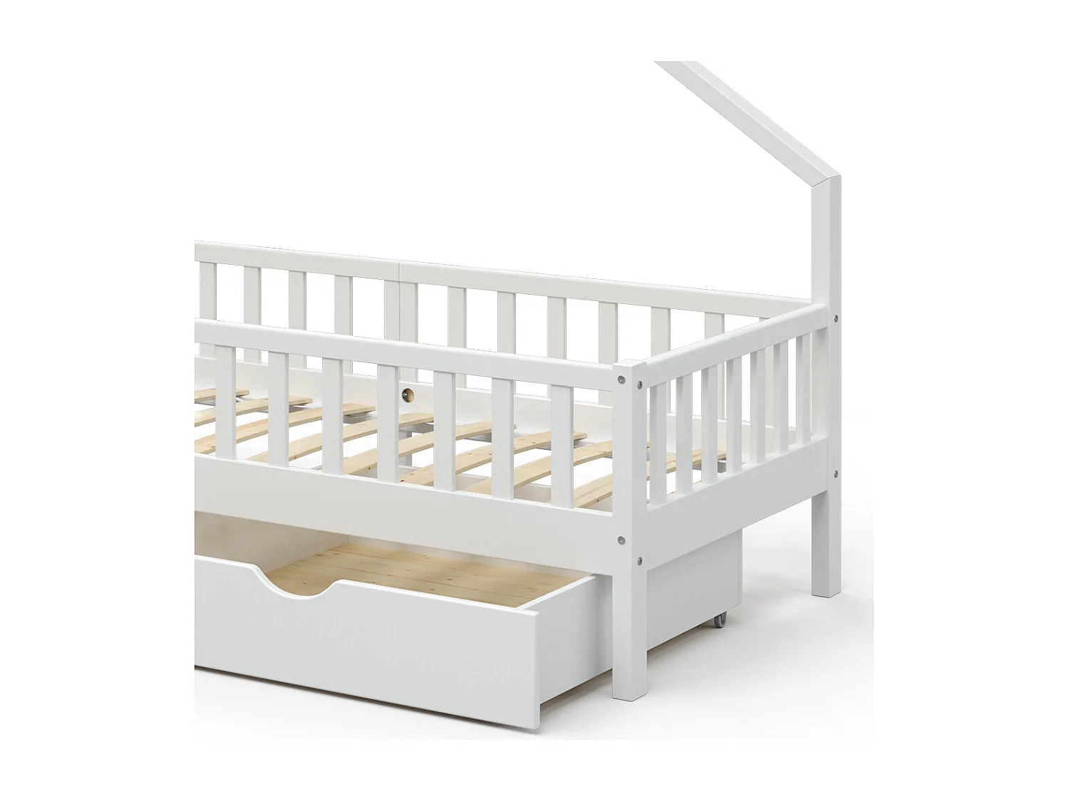 Lit cabane blanc 208x93x155 noemi