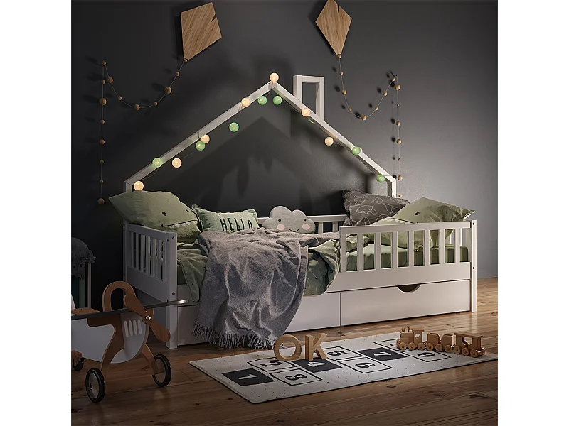 Hausbett weiß 208x93x155 noemi