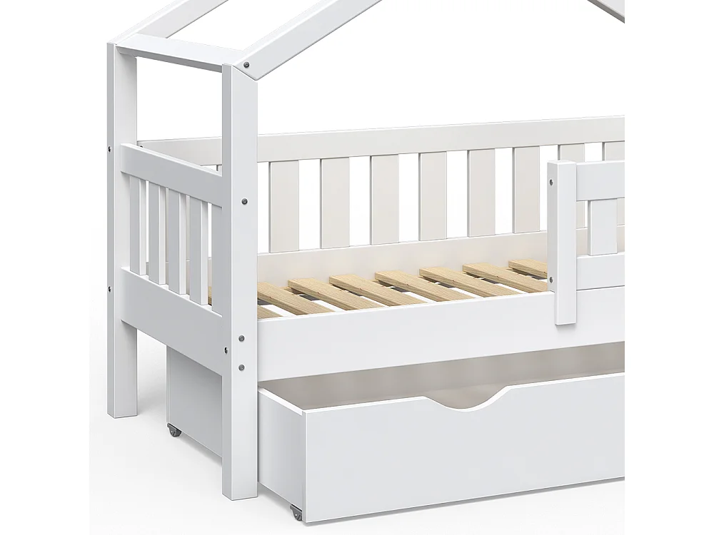 Lit cabane blanc 147.6x77x127.9 design