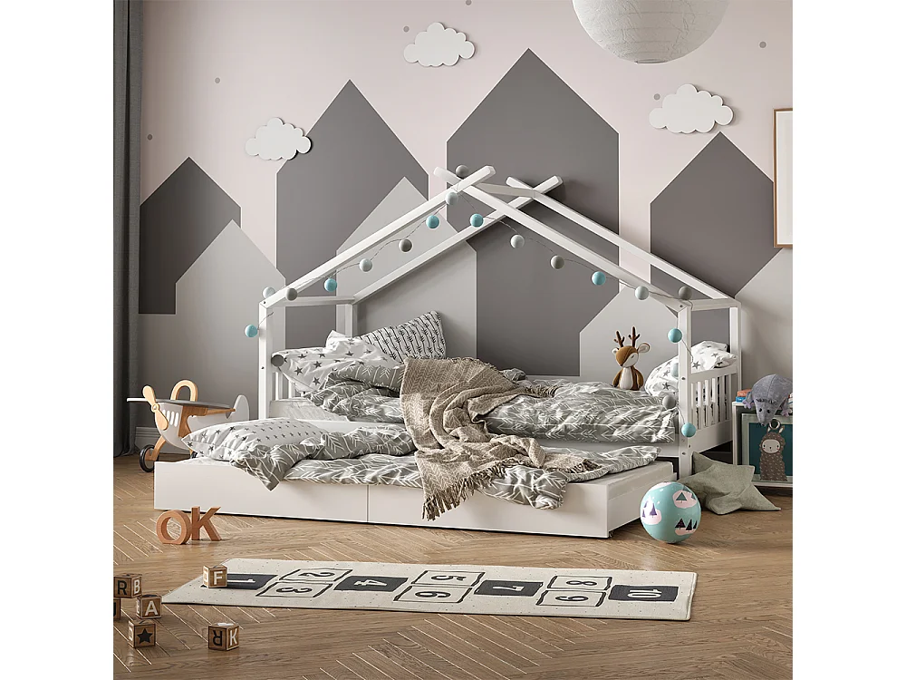 Hausbett weiß 208x97x148 design