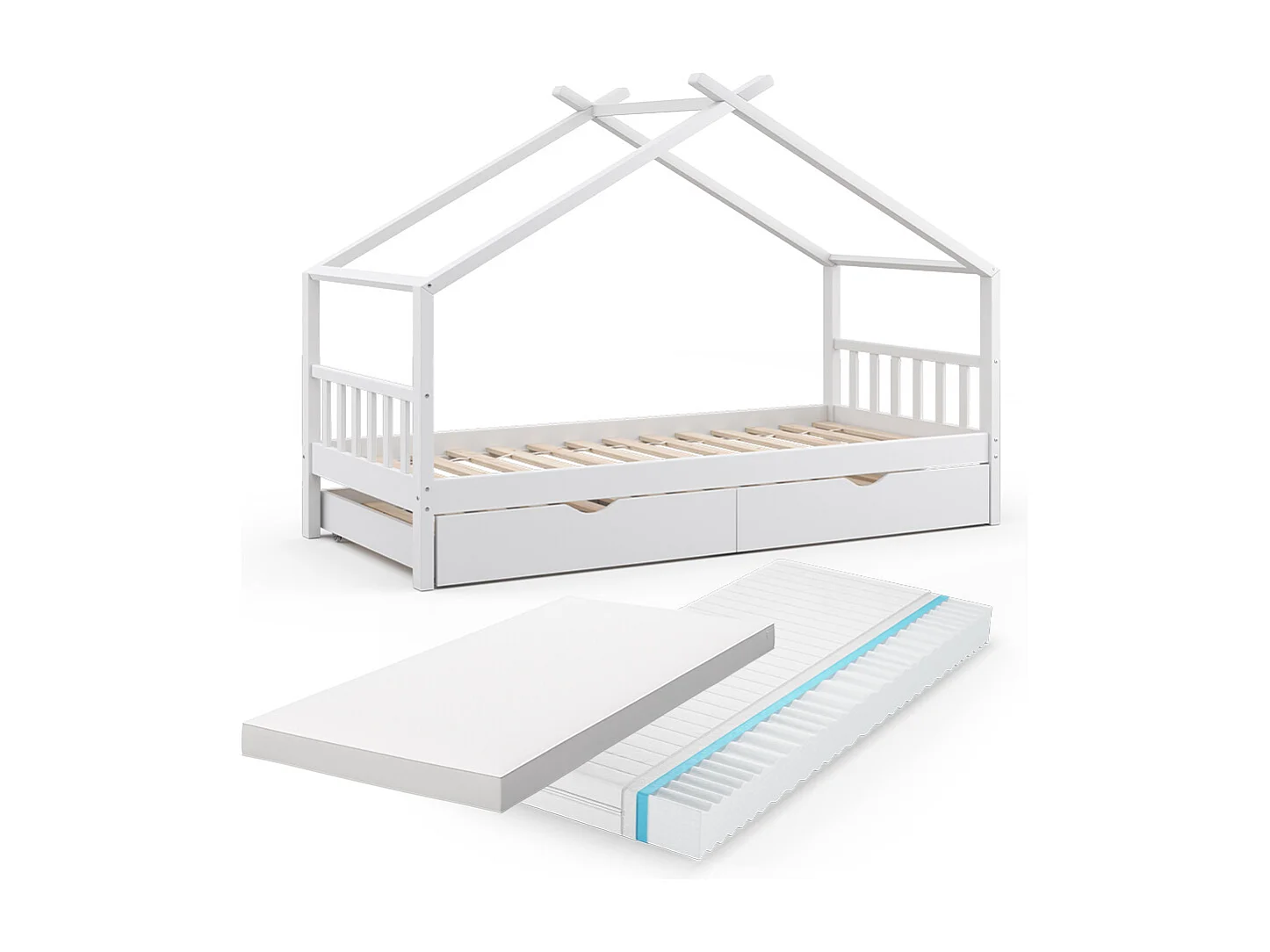 Hausbett weiß 208x97x148 design