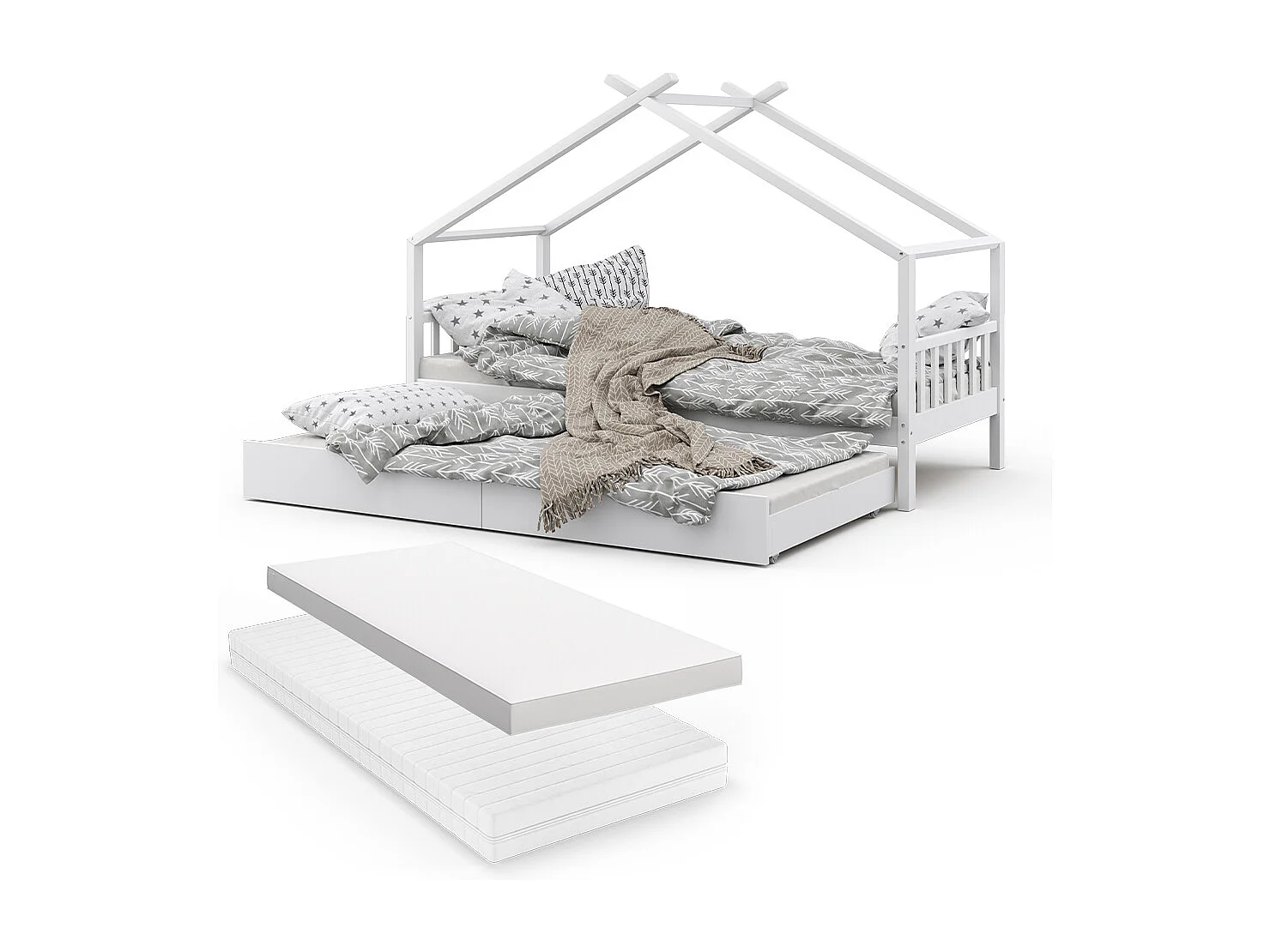 Hausbett weiß 208x97x148 design