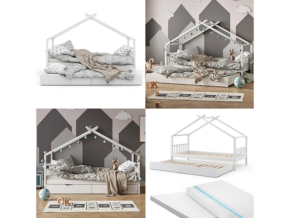 Hausbett weiß 208x97x148 design