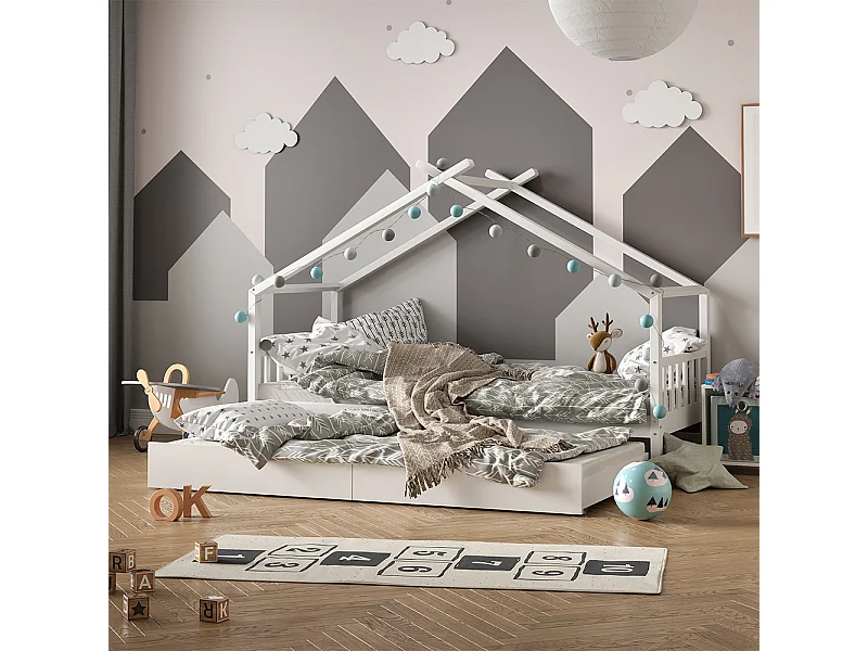 Hausbett weiß 208x97x148 design