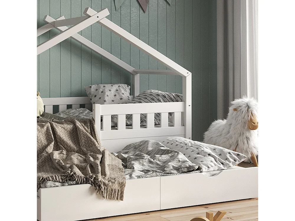 Hausbett weiß 167.6x87.6x133.6 design