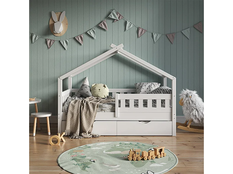 Hausbett weiß 167.6x87.6x133.6 design