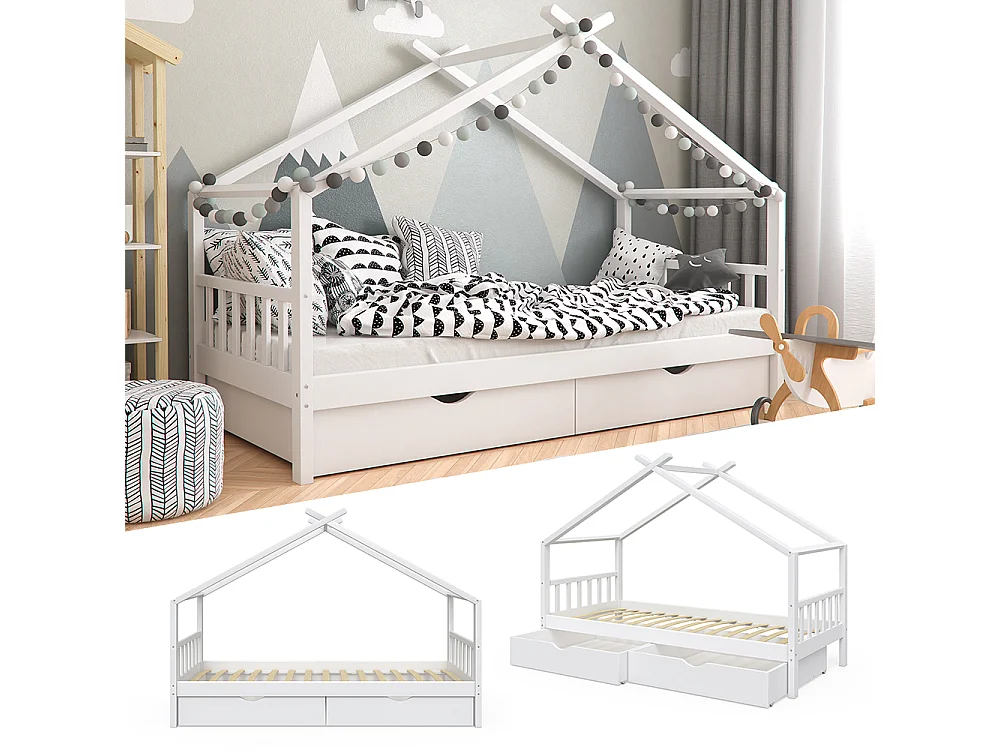 Hausbett weiß 208x97x148 design