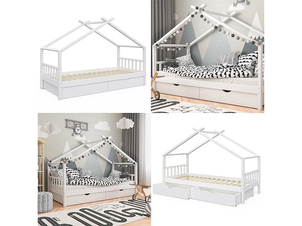 Hausbett weiß 208x97x148 design