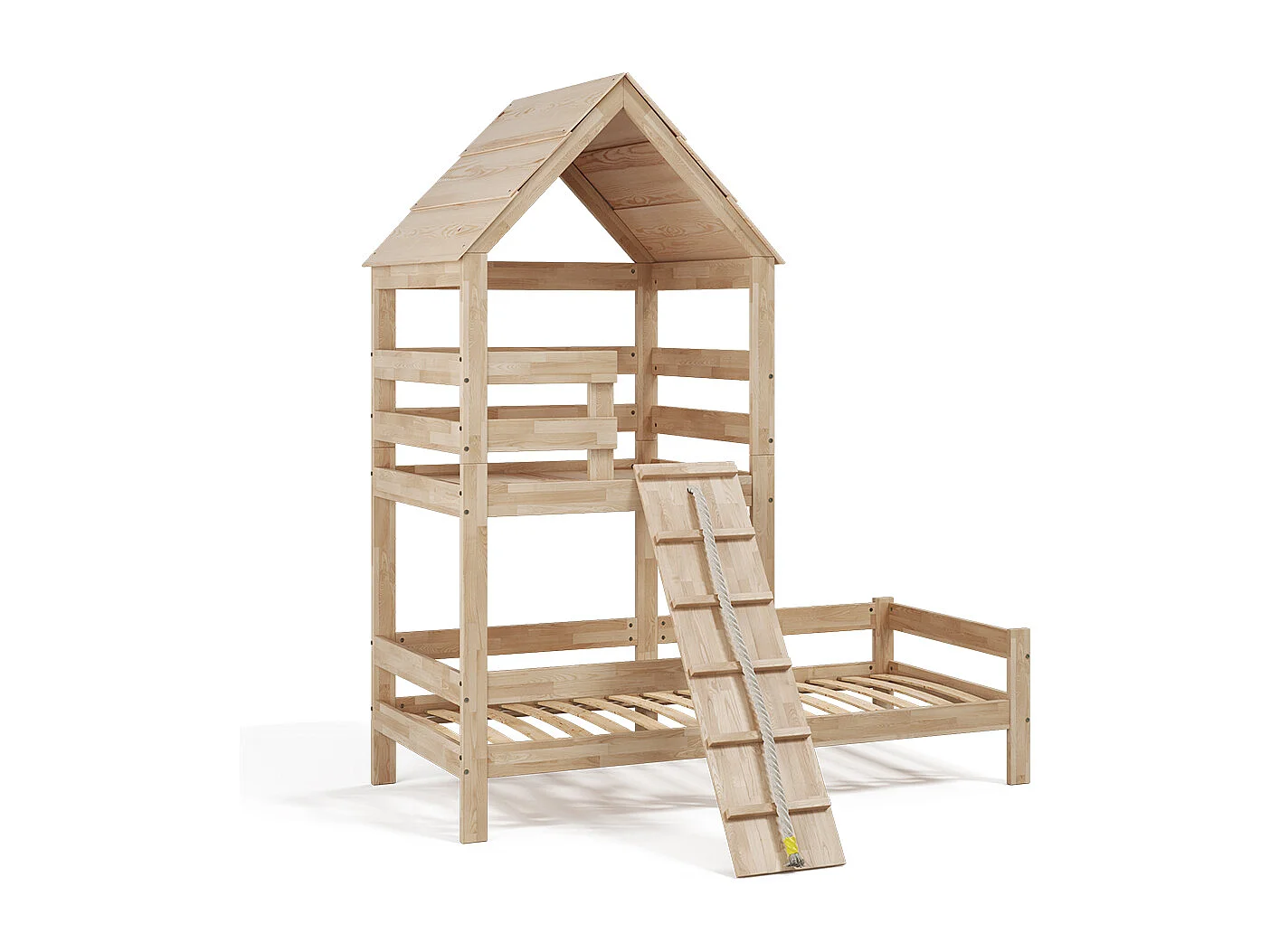 Hausbett naturholz 208x108x235 teddy