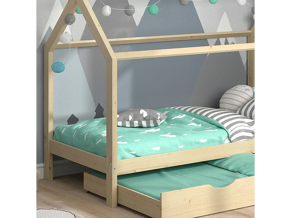 House bed natural wood 208x96x148 wiki
