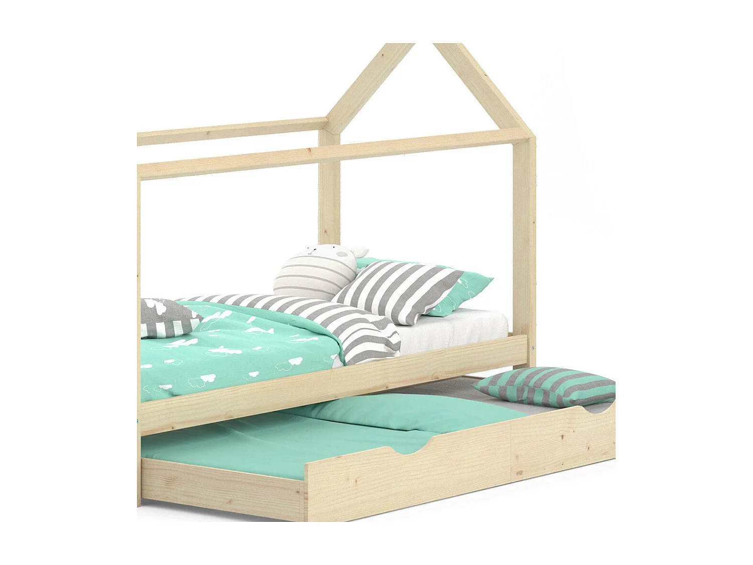 House bed natural wood 208x96x148 wiki