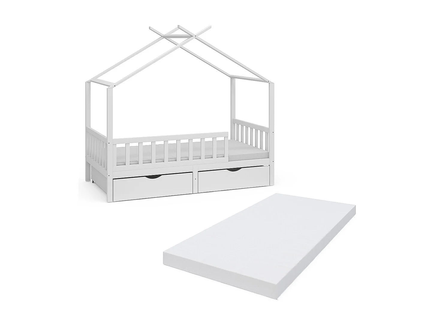 Lit cabane blanc 166x86x154 franka
