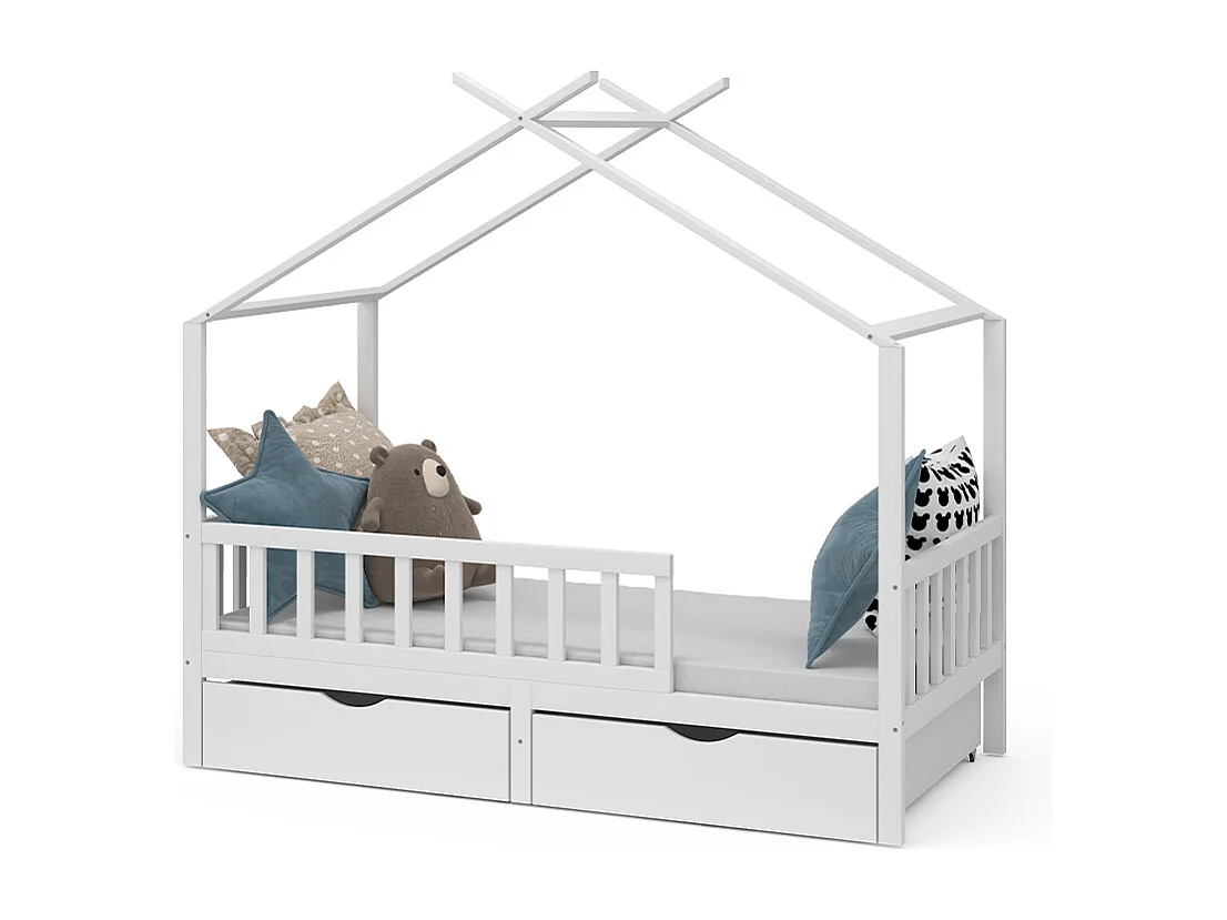 Lit cabane blanc 166x86x154 franka
