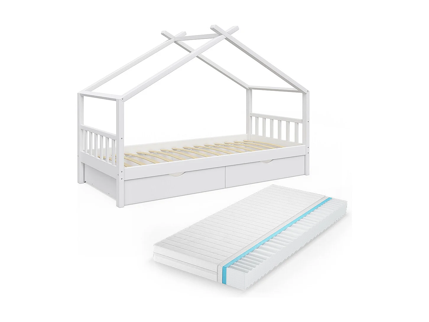 Hausbett weiß 208x97x148 design