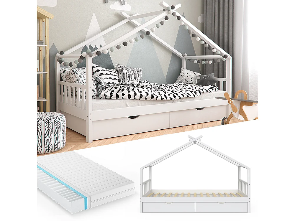 Hausbett weiß 208x97x148 design