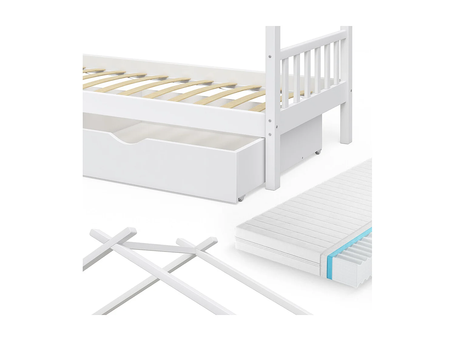 Hausbett weiß 208x97x148 design