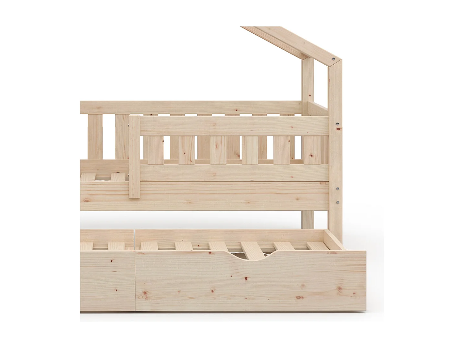 Łóżko domowe naturalne drewno 167.6x87.6x133.6 design